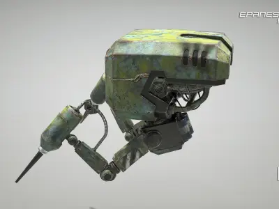 Dron01 robot Low-poly 3D model