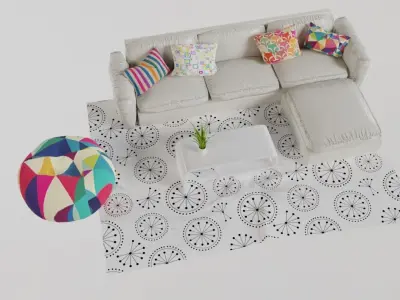 Living Room Low-poly 3D model