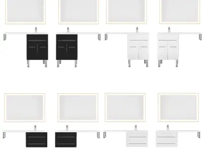 Furniture set Verona 120 LR floor and hanging 3D model