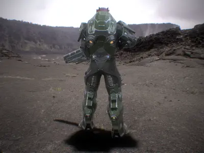 PBR Customized Alien Soldier Low-poly 3D model