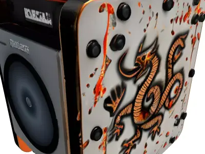 Rugged Dragon Power Audio Speaker Low-poly 3D model