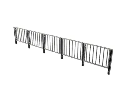 Iron Street Fence V2 001 Low-poly 3D model