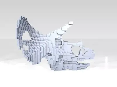 Triceratops Skull Voxel 3D model