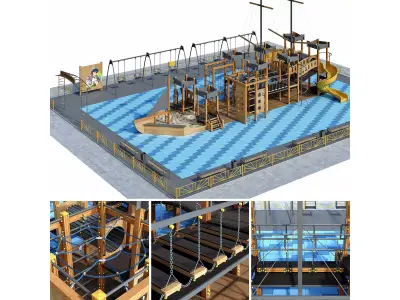 Children playground Pirate ship 3D model