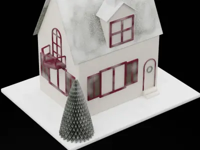 Christmas Putz House Low-poly 3D model