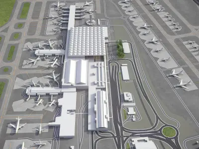 Malaga - Costa del Sol Airport - AGP Low-poly 3D model