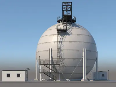 High Detail Refinery Modules 3D model