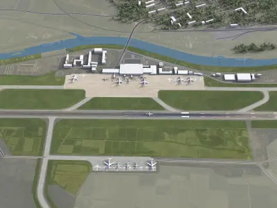 Pyongyang - 3D Airport Model Low-poly 3D model