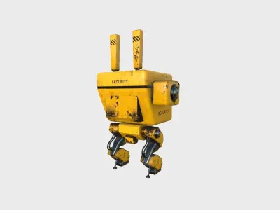 Robot C7 Security - Sentinel Character SciFi Design Low-poly 3D model