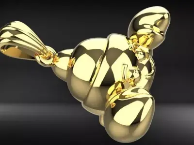 Happy Hermit Crab Pendant Necklace Charm Bracelet Jewelry 3D print model