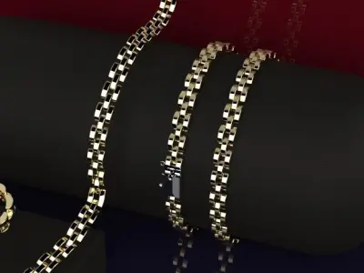 panther chain bracelet light weight single cast 3D print model