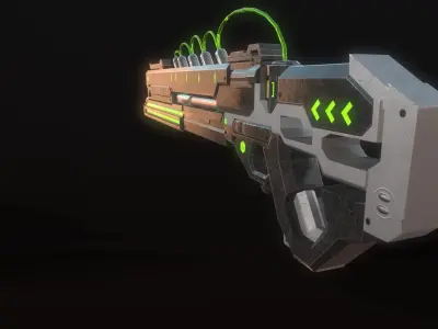 Sci-Fi Railgun 2 Low-poly 3D model