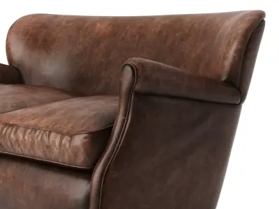 Professors Leather Double Chair 3D model