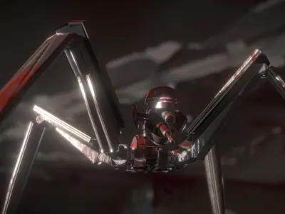 Bloody Gun Bot Low-poly 3D model