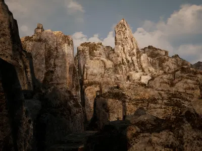 Realistic Modular Rocks Low-poly 3D model