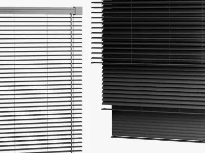Black PVC Blinds 45x150cm 3D model