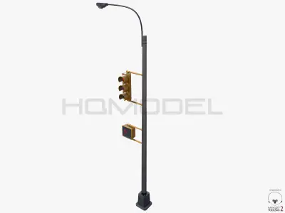 Traffic Light Lamp PBR 3D model