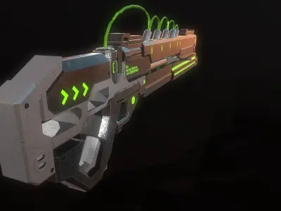 Sci-Fi Railgun 2 Low-poly 3D model