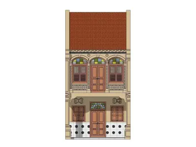 Malaysia Shophouse 1850 3D model