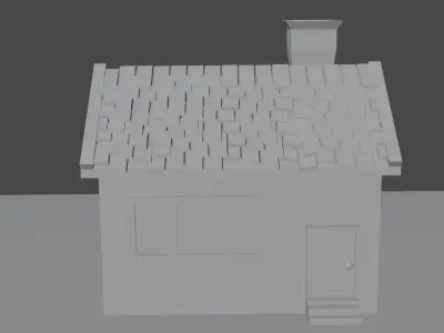 low-poly home house with roof Low-poly 3D model