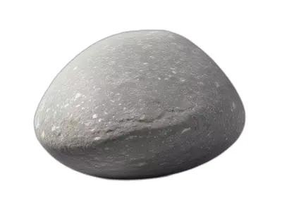 Smooth Grey River Stone 3D Low-poly 3D model