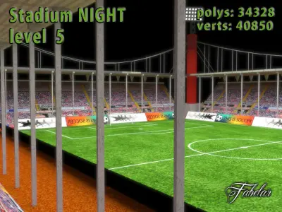 Stadium Level 5 Night Low-poly 3D model