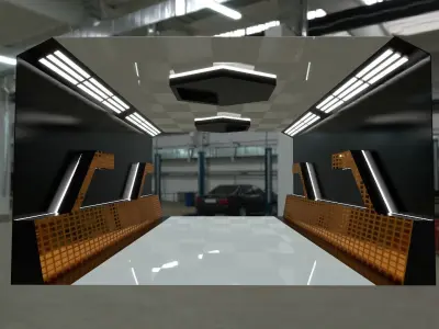 Sci -fi-Hall Way- corridor - Game Ready Low Poly PBR - 3D Model Low-poly 3D model