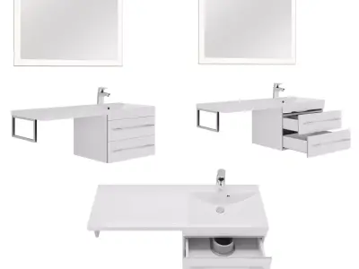 Furniture set Verona 120 LR floor and hanging 3D model