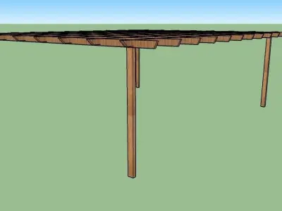 wooden pergole model 3D model