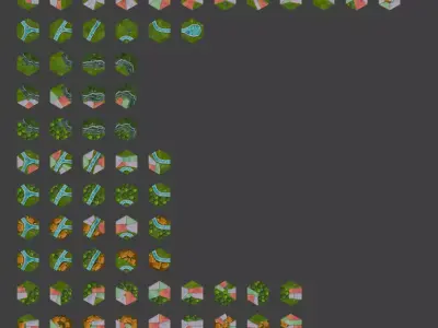 86 Hexlands Low-poly 3D model Low-poly 3D model