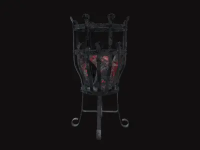 Medieval Torch V19 Low-poly 3D model