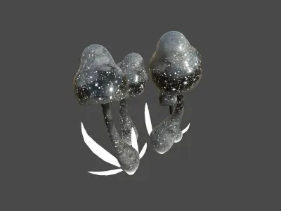 Fantasy Mushroom D10 Black - Scene Backdrop Design Low-poly 3D model