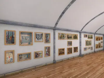 Art Gallery Exhibition Hall 2 3D model