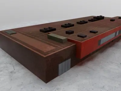 EDDF Fire Station 4 Low-poly 3D model