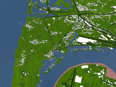 San Diego City of USA Low-poly 3D model