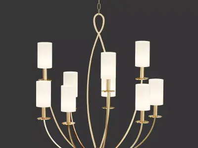 Castana Collection 9 Light Gold Chandelier 3D model