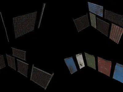 Modular Slums  Pack Low-poly 3D model