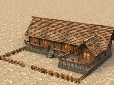 Medieval house sixteen 6 Low-poly 3D model
