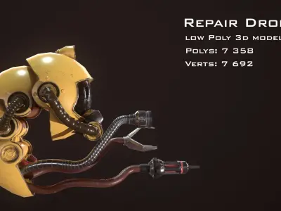 Repair Drone Low-poly 3D model purchase