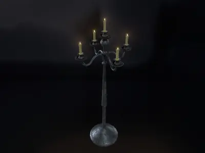 Candle stand 03 Low-poly 3D model