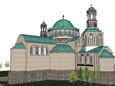 Architecture-Religion-God-Culture-Temple-062 church with dome... 3D model