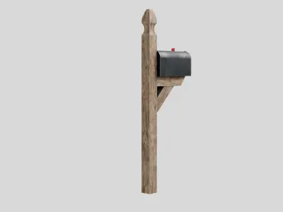 Traditional American Mailbox with 4K Textures Low-poly 3D model