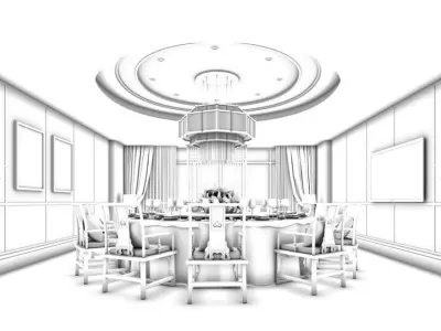 Business Restaurant - Coffee - Banquet  43 3D model