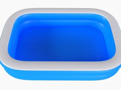 Family inflatable water pool 02 3D model