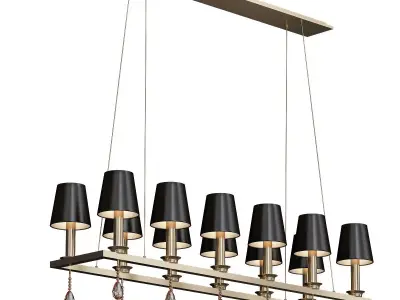 ELEGANCE chandelier with six lights and shades 3D model