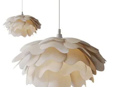 Flower Shaped White Pendant lamp 3D model