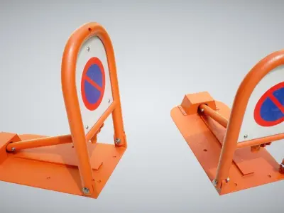 Traffic Safety Devices Pack Low-poly 3D model