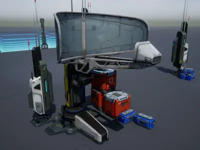 Sci - Fi Props Exterior Pack Low-poly 3D model