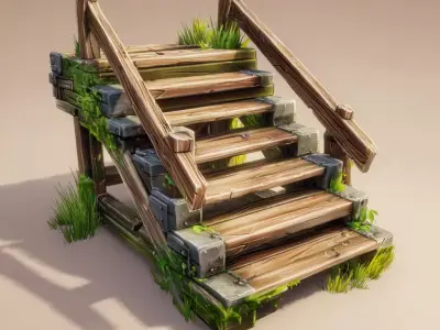 Stylized Stairs Set 1 3D model