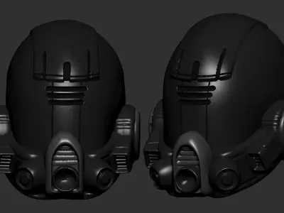 helmet high poly sculpt 3d printable ver 7 3D model 3D model 206
